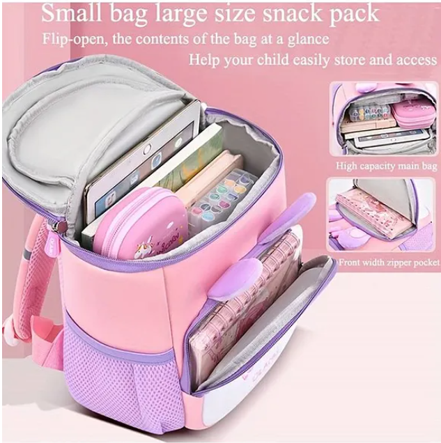 Tutu Love Bunny Cute Luxury Bucket Backpack Waterproof Lightweight Spine Protection Backpack With Reflective Design Premium Design Bag For Pre School Kindergartens Picnic And Holidays Multicolor