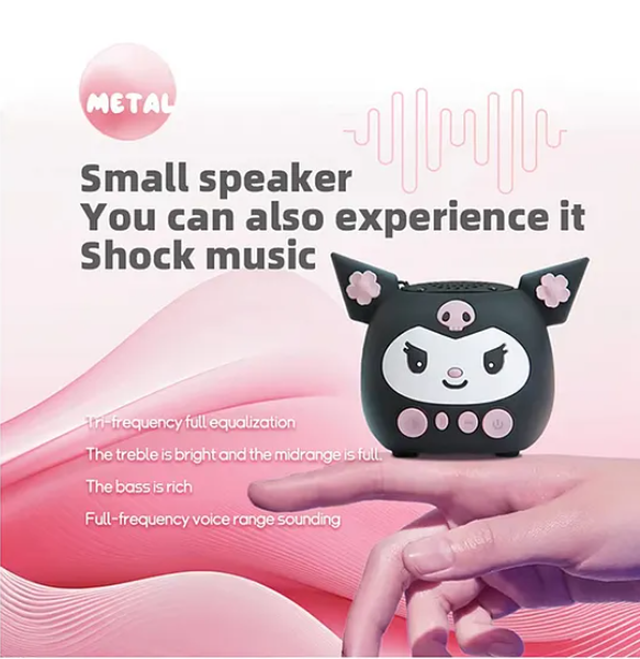 Yamama Kuromi Mini Bluetooth Speaker Cute & Portable Wireless Speaker with Powerful Sound | Kuromi Design, Compact & Travel-Friendly for Kids, Teens, and Adults- (Pack of 1 Color May Vary)