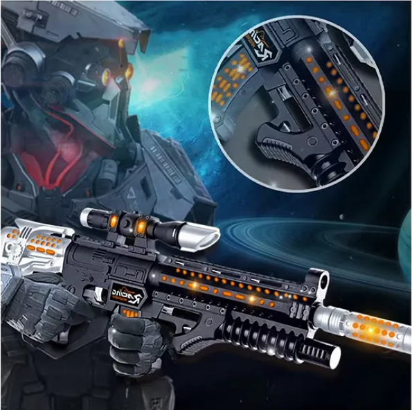 Musical Police Army Style Assault Gun Toys for Kids with Music, Lights and Laser Light Fun Entertainment Kids Toys - Multicolor