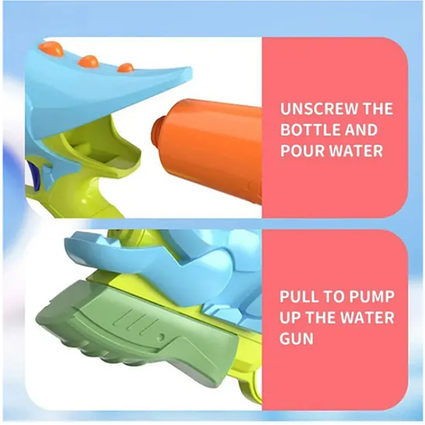 Water Gun Toys For Kids Dinosaur Water Gun Toy Long Range Squirt Guns High Capacity Water Fighting Toy For Outdoors Swimming Holi Toys Summer Kids Toys Holi Pichkari Gun Toys (Pack of 1 Color May Vary)