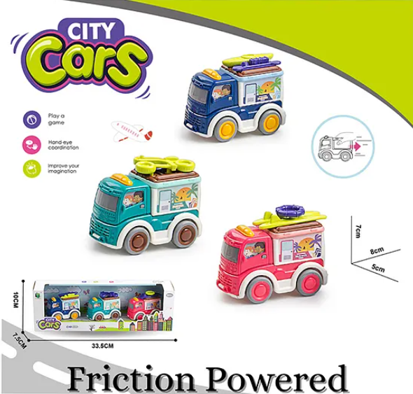 Holiday Cruze Pull-Back Vacation Vans Pack of 3 | Vacations Vans For Kids | Colorful Van Toy Set for Fun & Imaginative Play - Multicolor