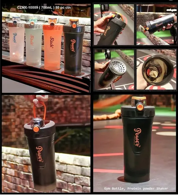 Anti Leak Spill Proof Sports Shaker Sipper Bottle with Blender Ball 700 ml (Color May Vary)