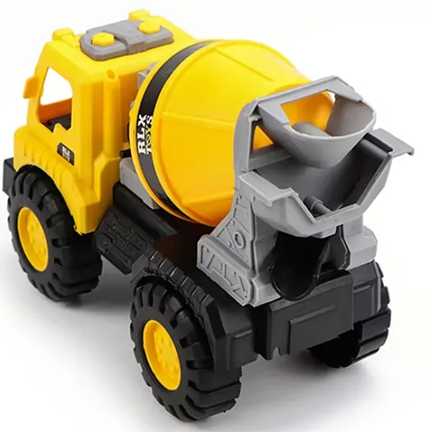 Friction Powered Construction Cement Mixer Truck Super Builder Truck Vehicle Car Toys For Kids - Multicolor