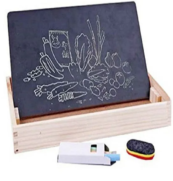 Wooden Multi Functional Learning Box - Beige & Multi Colour