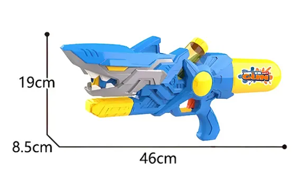 Water Gun Toys For Kids Shark Water Gun Toy 570ml High Capacity Water Fighting Toy For Outdoors Swimming Holi Toys Kids Summer Plastic Big Shooting Shark High Power Animal Shape Water Gun Toy (Pack of 1 Color May Vary)