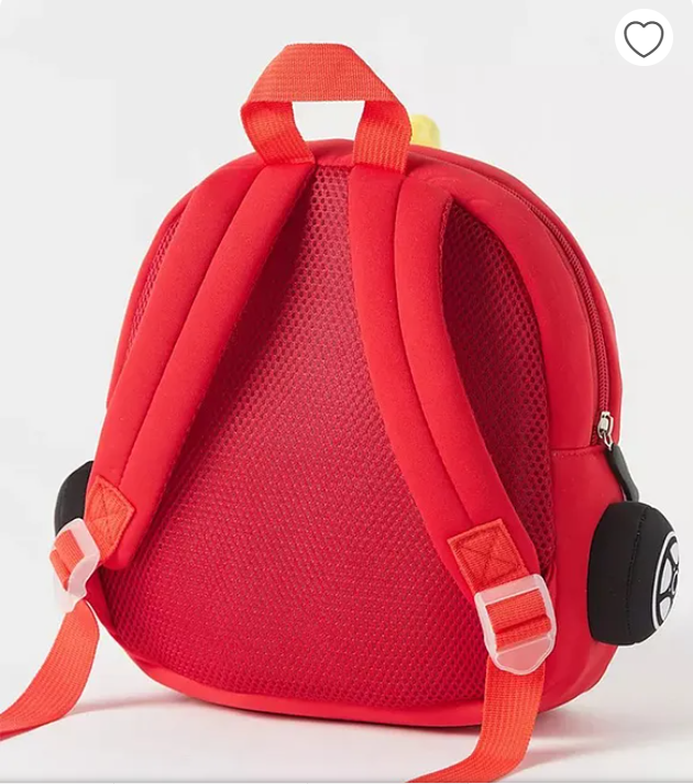 Cute 3D Neoprene Fire Truck Backpack With Front Pocket Adjustable Straps, Premium Design Bags for School, Kindergartens Picnic And Holidays