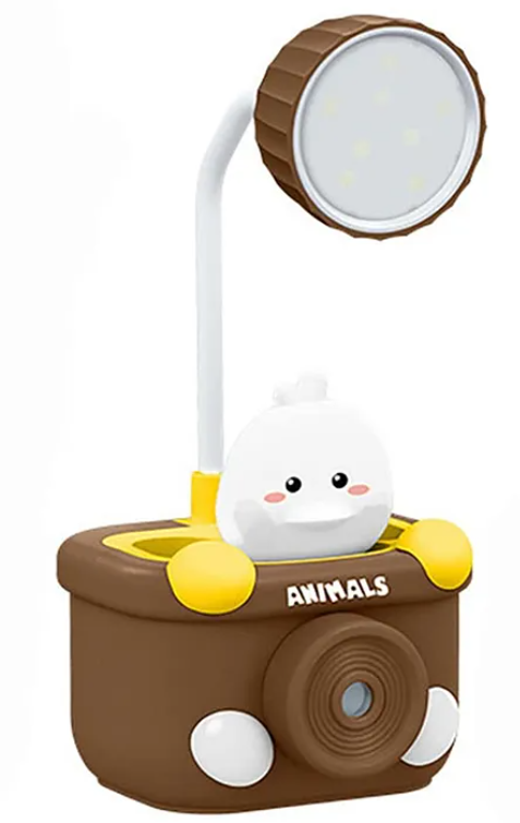 Study Lamp For Kids Cute Animal Design Rechargeable Desk Table Lamp 3 In 1 Study Desk LED Lamp With Pencil Sharpener And Pen Holder - (Pack of 1 - Design And Color May Vary)