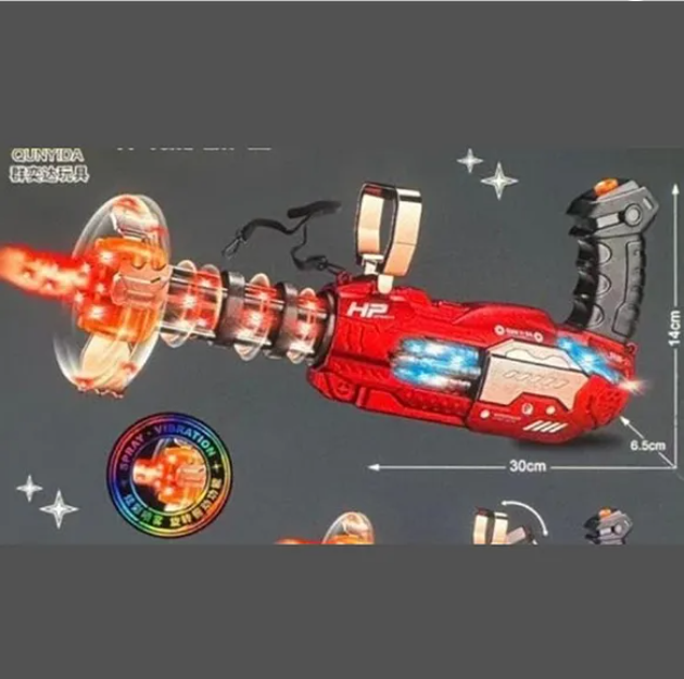 Rocky's Machine Gun Toys For Kids With Smoke Effects, Vibration, Lights & Sound Fun Entertainment Smoke Spray Gun Kids Toys (Pack of 1 Color May Vary)