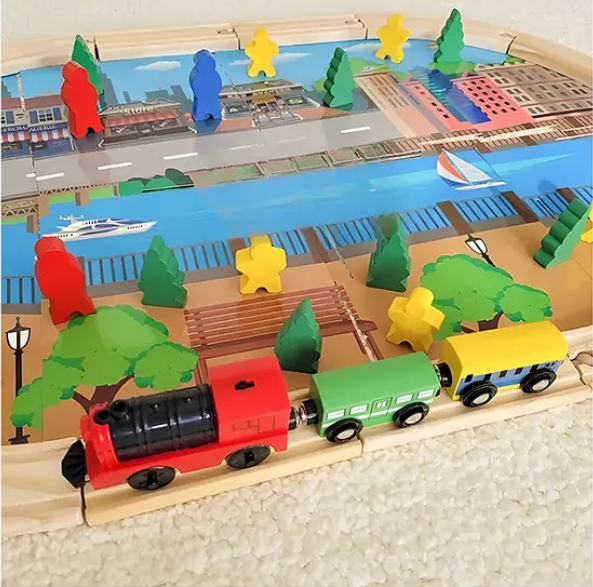 Wooden Electric Train Tracks Set Toys 45 pcs