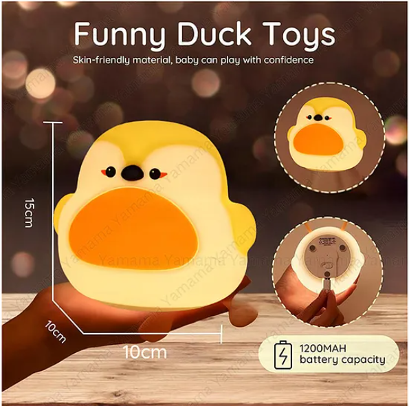 Cute Night Light For Kids Cute Robin Silicon Night Light Super Cute Silicone Night Lamps Squishy LED Animal Night Light Silicone Dimmable Timed Bedside Lamp USB Rechargeable Touch Light Night Lamp - Multicolor