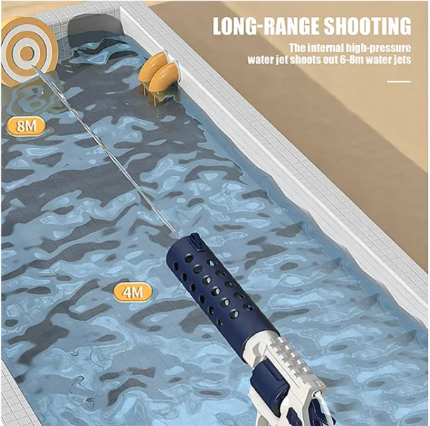 Realistic Water Gun Toys For Kids Electric Revolver Single Water Gun Toys With Water Backpack Repeater Automatic Water Spray Gun - Multicolor