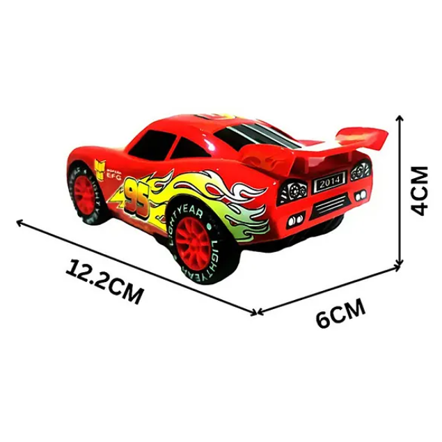 Amazing Mc-Queen Car Pull Back Toys For Kids with Lights And Sounds Die-Cast Racing Metal Cars Toys High Speed And Unbreakable Toy - Multicolor