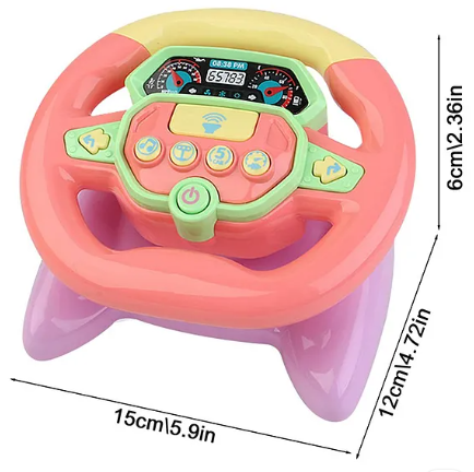 Musical Toys For Kids Multifunctional Steering Wheel Toys With Lights And Music Baby Turn And Learn Driver With Mini Steering Wheel Toys Early Learning Educational Kids Toys Driving Simulation Toy - (Pack of 1 - Color May Vary)