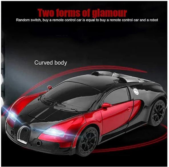 Battery Operated Transformer Robot Car Toy With 360 Degree Universal Wheel Light And Music - Multicolor
