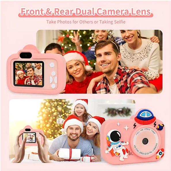 Space Ultimate Digital Camera Digital Handy Portable Camera Full HD 1080P 2.0 Screen With Inbuilt Games - Pink