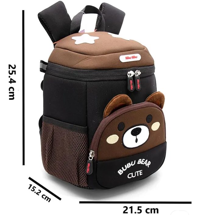 Bubu Bear Cute Luxury Bucket Backpack For Kids And Toddlers Warterproof Lightweight Spine Protection Backpack With Reflective Design For Kids Premium Design Bag For Kids Best For Pre School Kindergartens Picnic And Holidays - Height 9 Inches