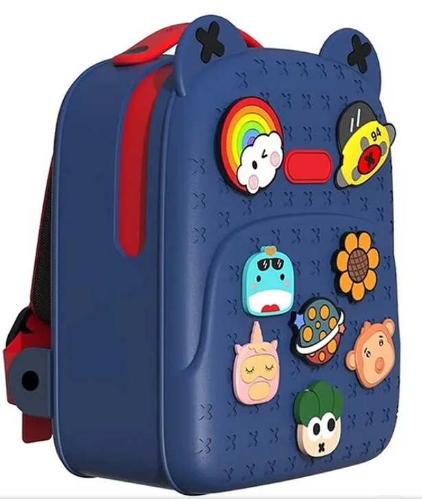 Backpack Kawaii Starry Blue Backpack With DIY Pattern Patch Adjustable Straps Premium  Bags