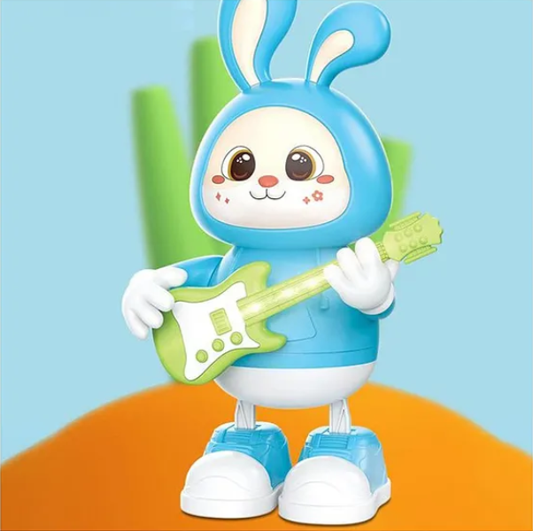 Rabbit Guitarist Cute Musician Musical Toy For Kids Dancing Bunny Musical Toys With Guitar On Hands Interactive Soothing Music And Lights Color May Vary
