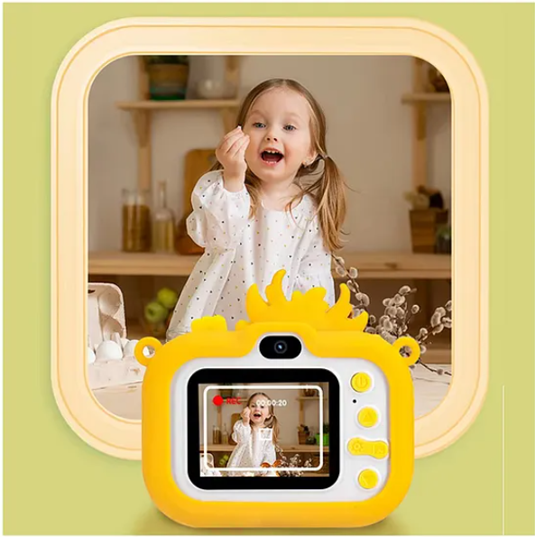 Digital Handy Portable Cute Cartoon Kids Camera Full HD 1080P 2.0 Screen with Inbuilt Games And Tripod Stand (Pack of 1 Color May Vary)