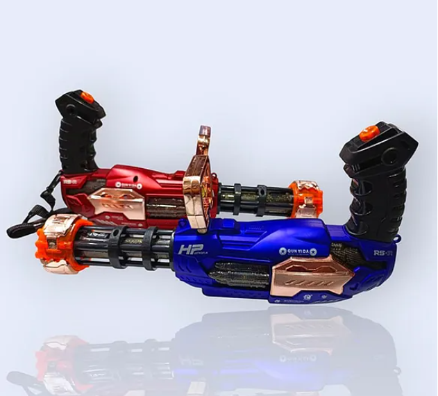 Rocky's Machine Gun Toys For Kids With Smoke Effects, Vibration, Lights & Sound Fun Entertainment Smoke Spray Gun Kids Toys (Pack of 1 Color May Vary)