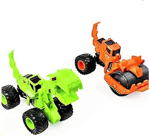 Dinosaur Model Construction Dessert Cruiser, Sand Buggy Unbreakable Truck Rock Crawler 4X4 Wheel Vehicles Dirt Squad Steamroller Monster Truck with Moving Parts for Kids (Pack of 3) Color May Vary