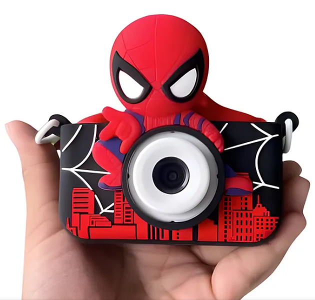 Digital Handy Portable Spiderman Camera Full HD 1080P 3.0 Screen with Inbuilt Games Children's Definition Camera Photos of Games Buoy Digital Cameras - Multicolor