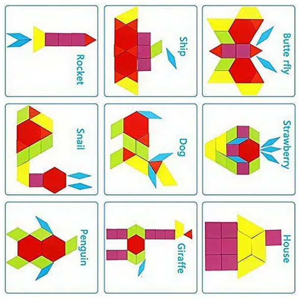 Wooden Geometric Manipulative Shape Puzzle Multicolor - 130 Pieces