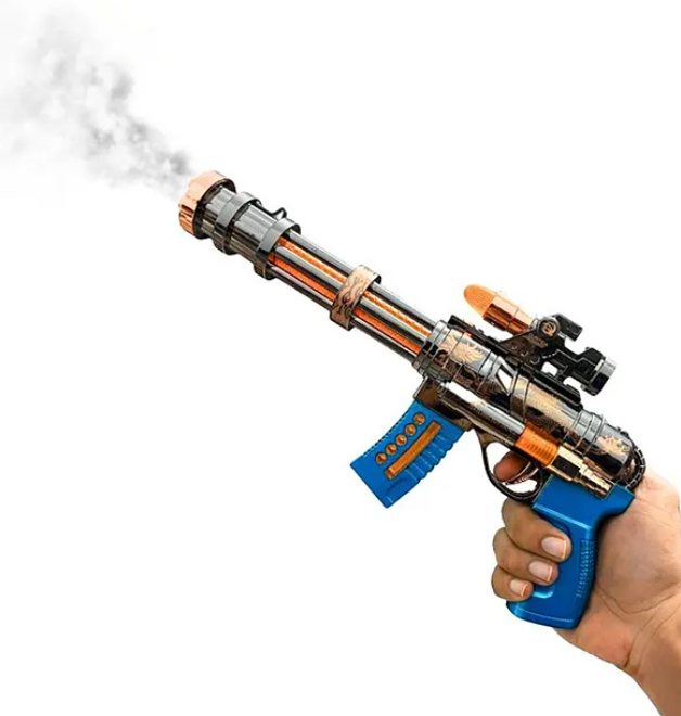 Rocky's Combat Gun Toys For Kids With Smoke Effects, Vibration, Lights & Sound Fun Entertainment Smoke Spray Gun Kids Toys (Pack of 1 Color May Vary)
