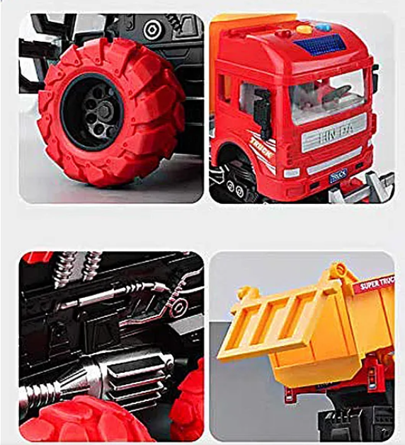 Friction Powered Dumper Truck Toy - Red & Yellow