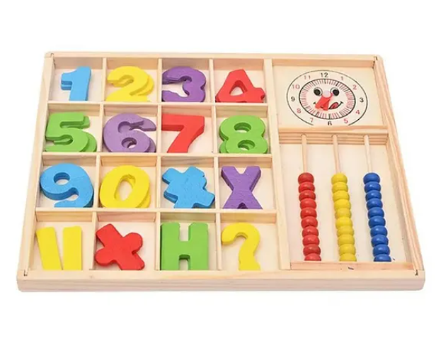 Computation Wooden Study Box Toy For Kids 32 pieces - Multicolor