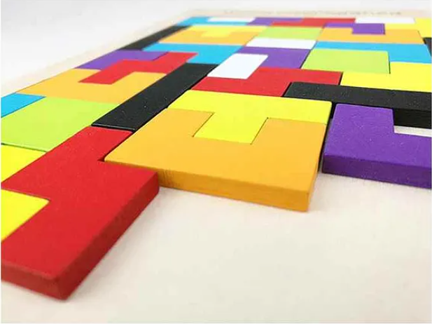 Tetris Russian Blocks Board Puzzle Multicolour - 40 Pieces