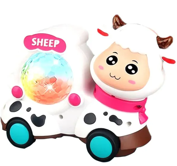 Musical Two-Sided Cattle And Sheep Animal Toy With Light And Music For Kids Multicolor