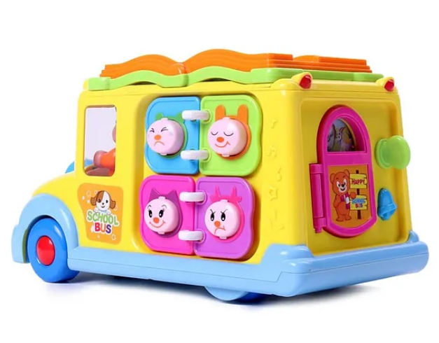 Multi Activity School Bus with Light & Music- Multicolor