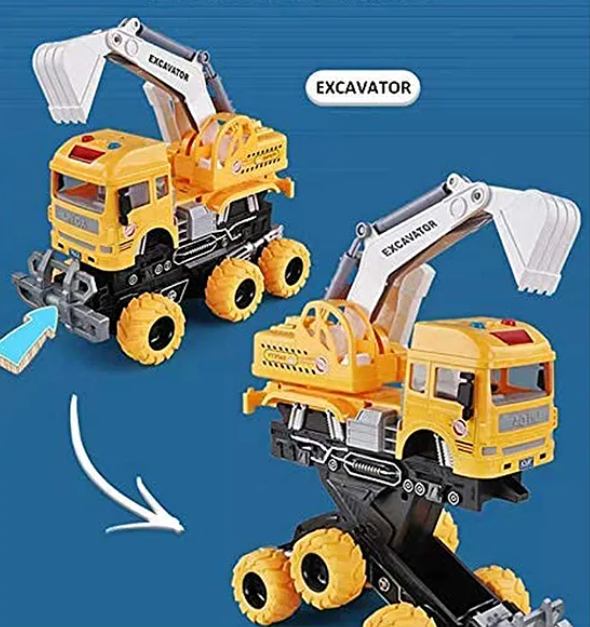 Friction Excavator Truck Toy - Yellow