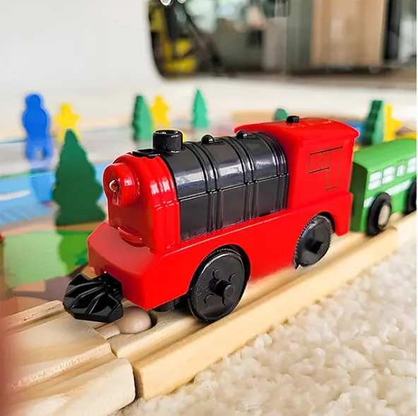 Wooden Electric Train Tracks Set Toys 45 pcs