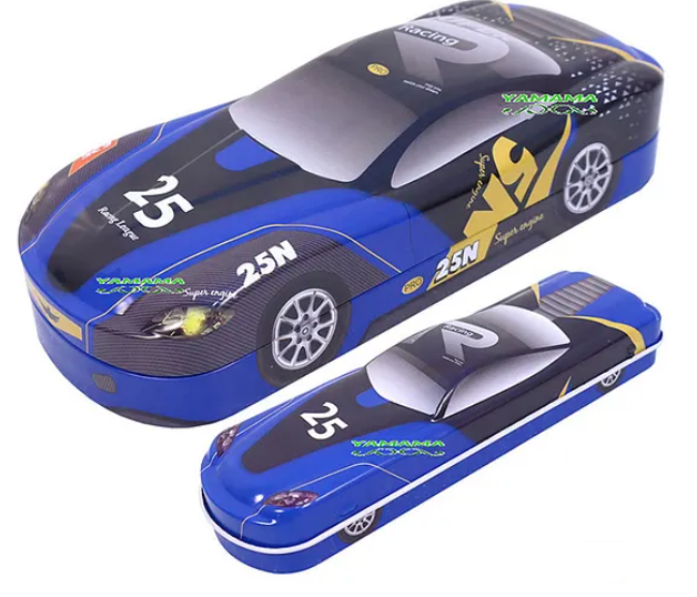 2 in 1 Super Car Metal Pencil Box for Kids Color May Vary