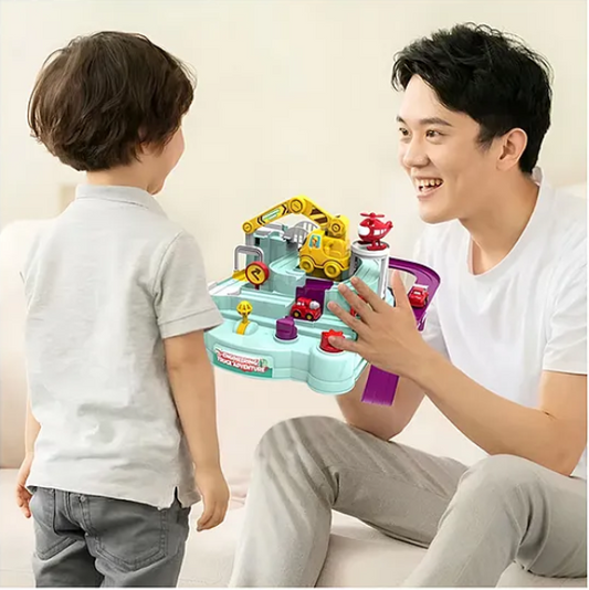Car Engineering Truck Adventure Race Track Toys For Kids With Parking Lot-Playsets Simulating Car Toys For Kids Multicolor