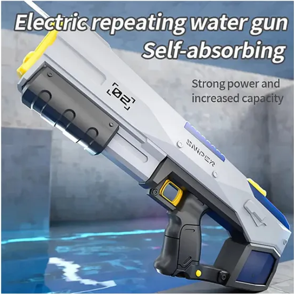 Electric water gun toy automatic water spray high pressure water play gun toy Electric Continuous Emission Toy summer vacation toys kids toys Holi water gun Toys Adult Toys Family Entertainment Toys Pool Toys - Color May Vary