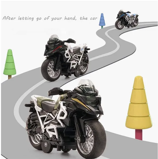 Die cast Motorcycle Bike Toy Scale Model Pull Back Vehicles Also For Car Dashboard Alloy Simulation Superbike With Lights And Sound For Kids And Adults Birthday Gift Toy Car Collection (Pack of 1 Design And Color May Vary)