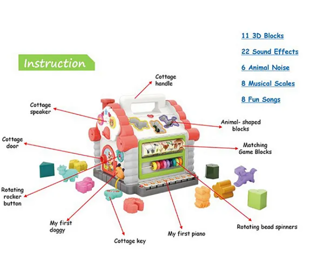 Fun Tree House Activity Cube Toy - Multicolour