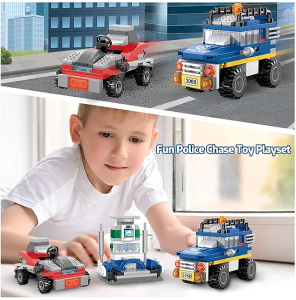 Building Blocks 3 in 1 City Police Bricks Block Set With Detailed Guidebook Learning And Educational Toy Police Car Transporter Building Toys Police Truck With Trailer And Rescue Helicopter Play Fun And Educational Toys 249 Pcs Multicolor