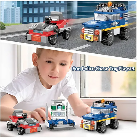 Building Blocks 3 in 1 City Police Bricks Block Set With Detailed Guidebook Learning And Educational Toy Police Car Transporter Building Toys Police Truck With Trailer And Rescue Helicopter Play Fun And Educational Toys 249 Pcs Multicolor
