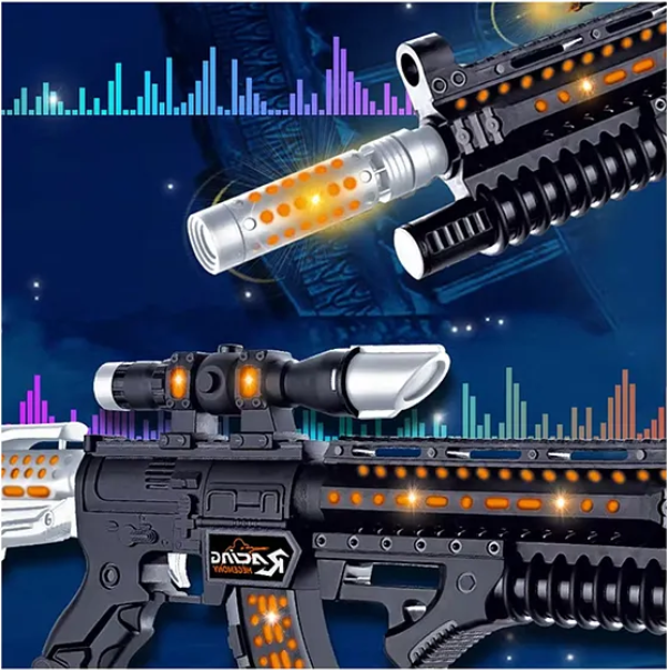 Musical Police Army Style Assault Gun Toys for Kids with Music, Lights and Laser Light Fun Entertainment Kids Toys - Multicolor
