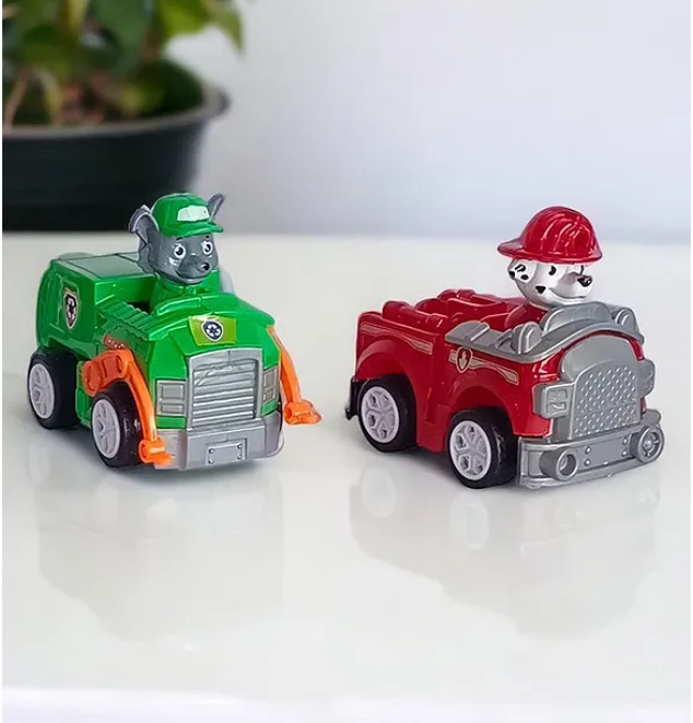 Dogs Mini Paw Patrol Pull Back Car Toy Set For Kids 6 Pieces - Multicolor