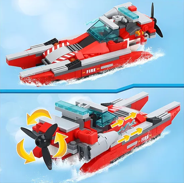Building Blocks 3 In 1 Fire Truck Bricks Blocks Toys For Kids Fun And Educational Toys For Kids Fire And Rescue Truck Blocks 249 Pcs Multicolor