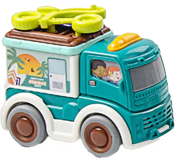 Holiday Cruze Pull-Back Vacation Vans Pack of 3 | Vacations Vans For Kids | Colorful Van Toy Set for Fun & Imaginative Play - Multicolor