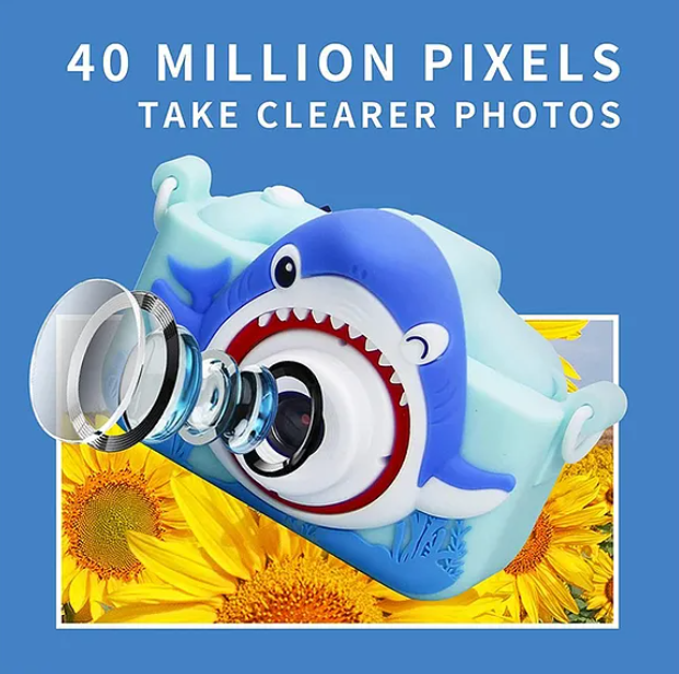 Digital Handy Portable Shark Camera Full HD 1080P 2.0 Screen with Inbuilt Game Multicolor