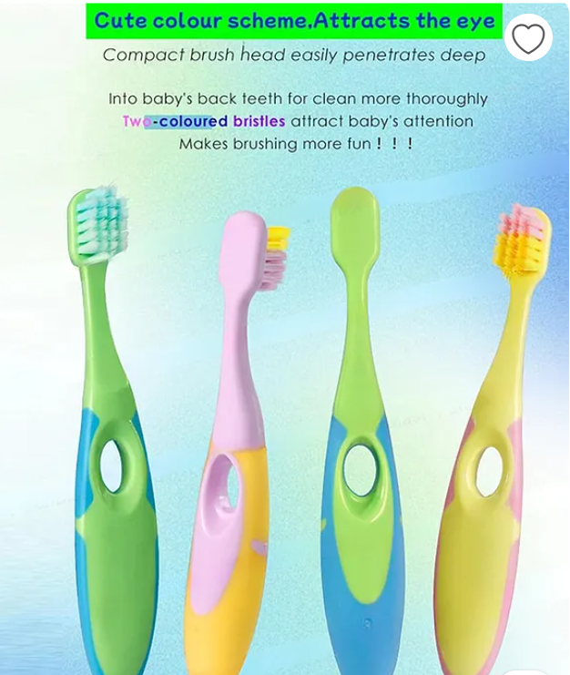 Kids Toothbrush Cute Pbt Soft Bristles Toothbrush Manual Toothbrush for Kids Colorful Ultrasoft Kids Toothbrush Pack of 3 - Multicolor