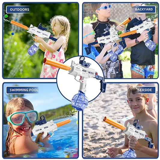 Realistic Water Gun Toys For Kids Electric UZI-SMG Water Gun Toys Repeater Automatic Water Spray Gun High Pressure Water Play Gun Toy - Multicolor