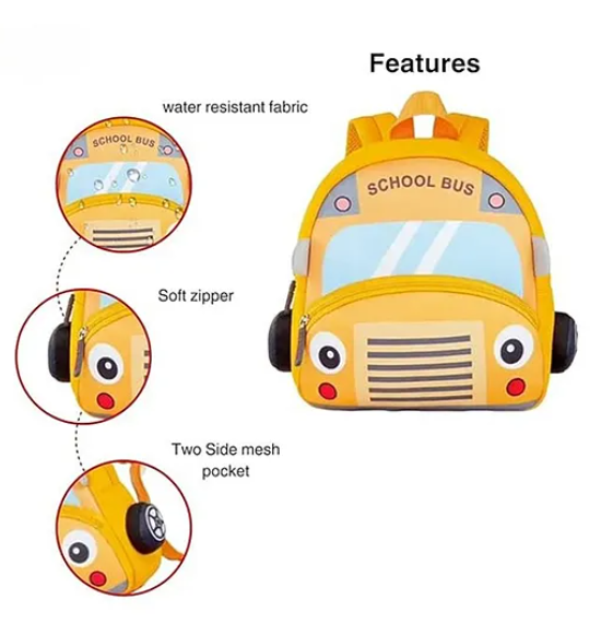 Kids Cartoon Theme School Bag Lightweight Backpack for Preschool & Nursery Kids Premium Design Bag For Kids Best For Pre School Kindergartens Picnic And Holidays - Multicolor Height 9.8 Inches
